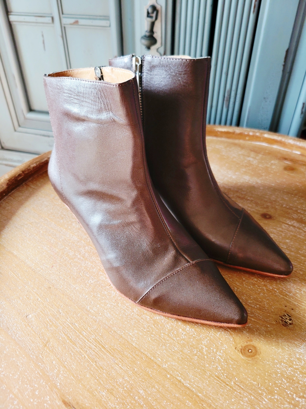 Boyt Women's Pointed Toe Leather Ankle Boots